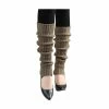 Allegra K Women's Ruffled Cuff Over Knee Length Knitted Leg Warmers Accessories