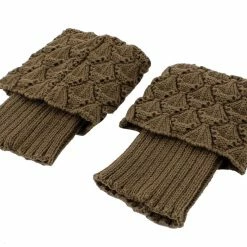 Allegra K Women Winter Knitted Crochet Leg Warmers Boot Cover Cuff Socks Pair