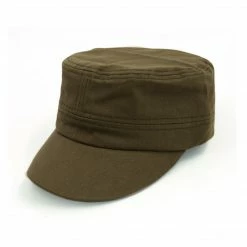 Allegra K Unisex Adjustable Metal Buckle Flap Top Cadet Cap Accessories