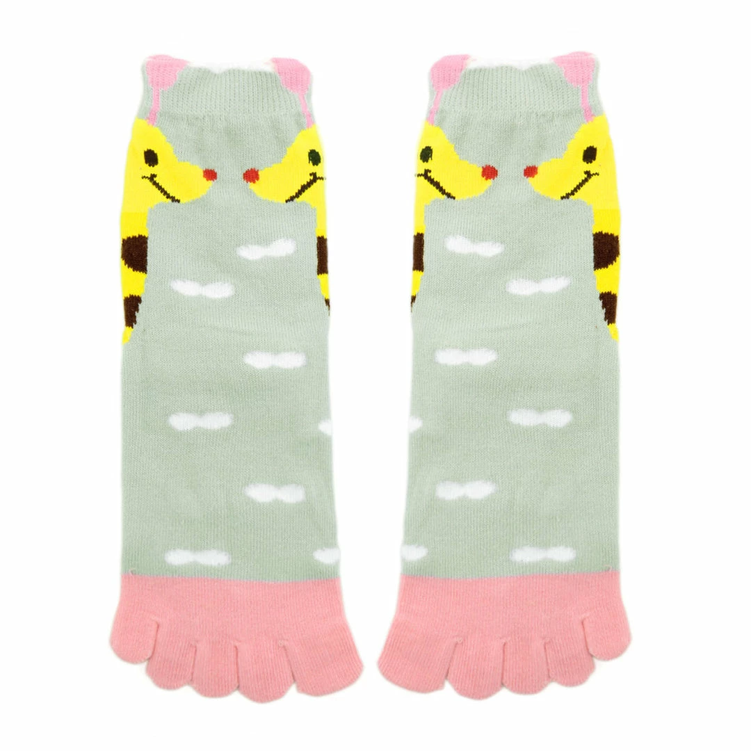 Allegra K Women Elastic Cuffs Giraffe Novelty Pattern Toe Socks 9-11 3 Allegra K Women Elastic Cuffs Giraffe Novelty Pattern Toe Socks 9-11