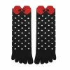 Allegra K Ankle Length Dots Bowknot Pattern Stretchy Toe Socks Accessories