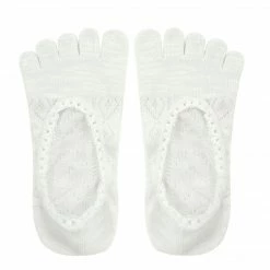 Allegra K Accessories Women Lace Panel Hollow Out Low Cuff Invisible Toe Socks 10-12