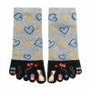Allegra K Women Heart Cartoon Pattern Elastic Cuffs Stretchy Toe Socks