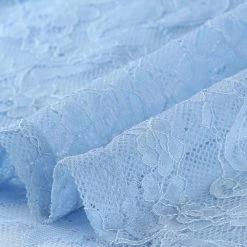 Allegra K Curved Hem Sheer Short Sleeves Floral Lace Top