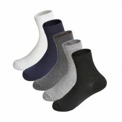 Allegra K Accessories Men 5 Pack Ankle High Breathable Dress Crew Socks