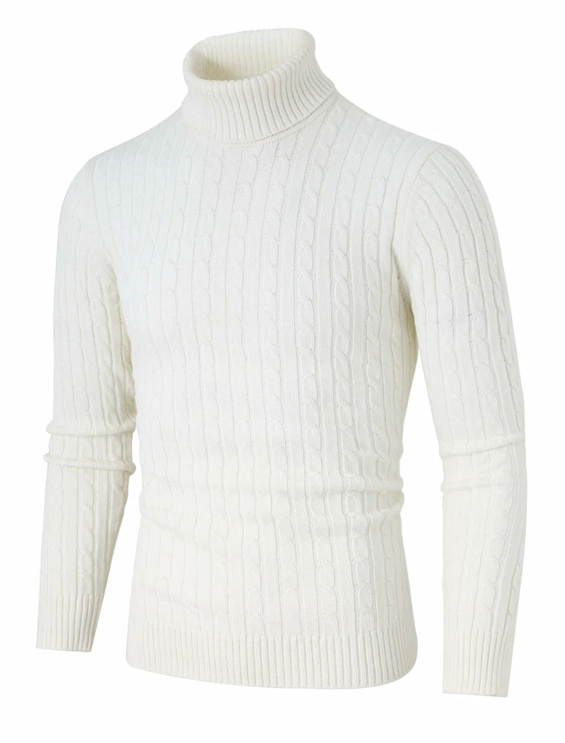 Allegra K HZ161106 R10 Men Turtleneck Long Sleeves Pullover Cable Knitted Sweater 3 Allegra K HZ161106 R10 Men Turtleneck Long Sleeves Pullover Cable Knitted Sweater