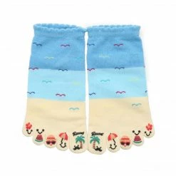 Allegra K Accessories Women Contrast Color Low Cut Cartoon Prints Toe Socks 1 Pack 7-9