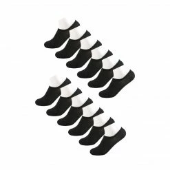 Allegra K Accessories Women 12 Pack Hidden Antiskid Silicon Gel Slip Boat Socks Size 9-11