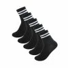 Allegra K Women Cuff Stripes Pattern Cotton Breathable Crew Socks 5 Pack 9-11