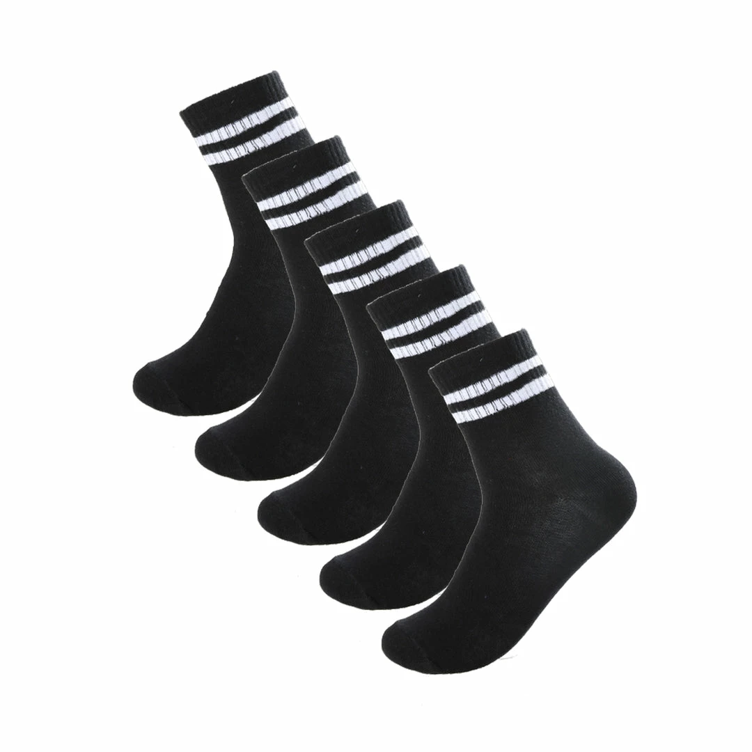 Allegra K Women Cuff Stripes Pattern Cotton Breathable Crew Socks 5 Pack 9-11 3 Allegra K Women Cuff Stripes Pattern Cotton Breathable Crew Socks 5 Pack 9-11