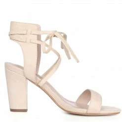 Allegra K YFL846-2 Women Open Toe Ankle Tie High Chunky Heeled Sandals