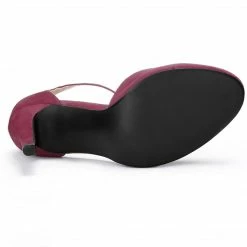 Allegra K Women's Rounded Toe Stiletto Heel T-Strap Dress Pumps