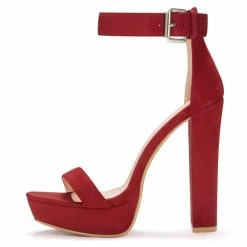 Allegra K Women's Platform High Heel Ankle Strap Chunky Heels Sandals 35 Allegra K Women's Platform High Heel Ankle Strap Chunky Heels Sandals