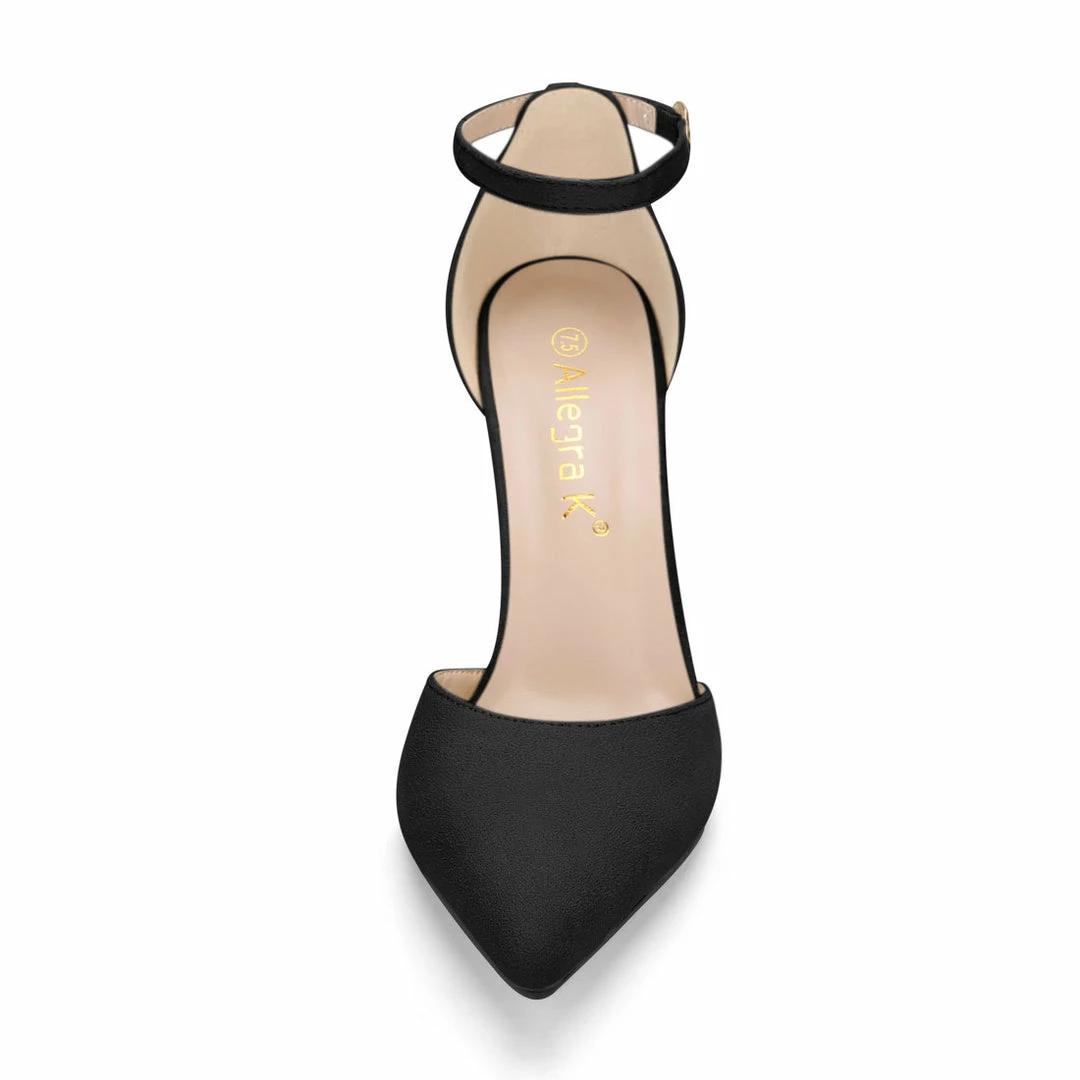 Allegra K Women's Point Toe Chunky High Heel Ankle Strap Pumps 4 Allegra K Women's Point Toe Chunky High Heel Ankle Strap Pumps