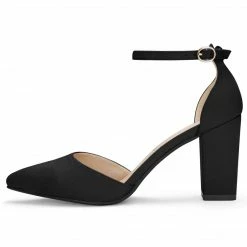 Allegra K Women's Point Toe Chunky High Heel Ankle Strap Pumps 28 Allegra K Women's Point Toe Chunky High Heel Ankle Strap Pumps