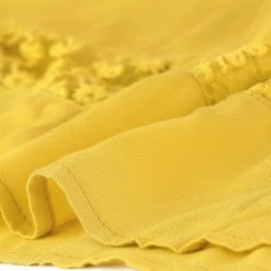 Allegra K Women's Lace Insert Vintage Swing A-Line Maxi Skirt With Elastic Waist