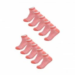 Allegra K Low Cut Ankle Socks Contrast Color Cotton Breathable 10 Pairs Accessories
