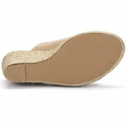 Allegra K Women Open Toe Espadrille Wedge Heel Platform Mules