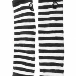 Allegra K Women Stripes Elastic Long Arm Warmer Gloves Fingerless Mitten Accessories