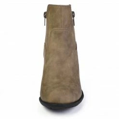 Allegra K Shoes Women's Round Toe Stacked Chunky Heel Zipper Ankle Boots