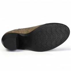 Allegra K Shoes Women's Round Toe Stacked Chunky Heel Zipper Ankle Boots