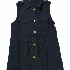 Allegra K Women Functional Pockets Drawstring Waist Cargo Vest