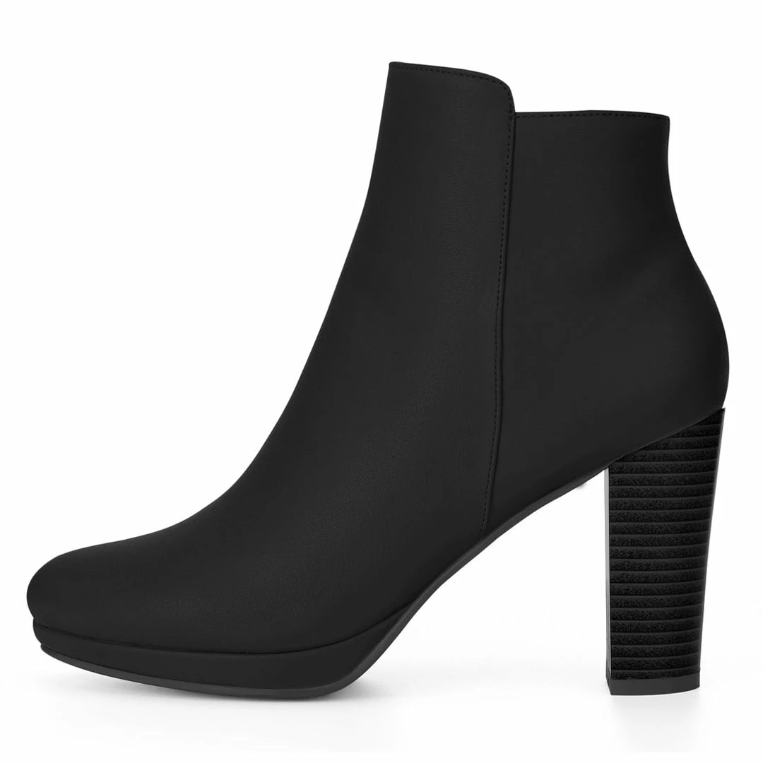 Allegra K HF5521-21 Women Round Toe Chunky Heel Platform Ankle Boots 8 Allegra K HF5521-21 Women Round Toe Chunky Heel Platform Ankle Boots
