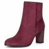 Allegra K Shoes YFLA5022-3 Women Round Toe Block Heel Ankle Booties