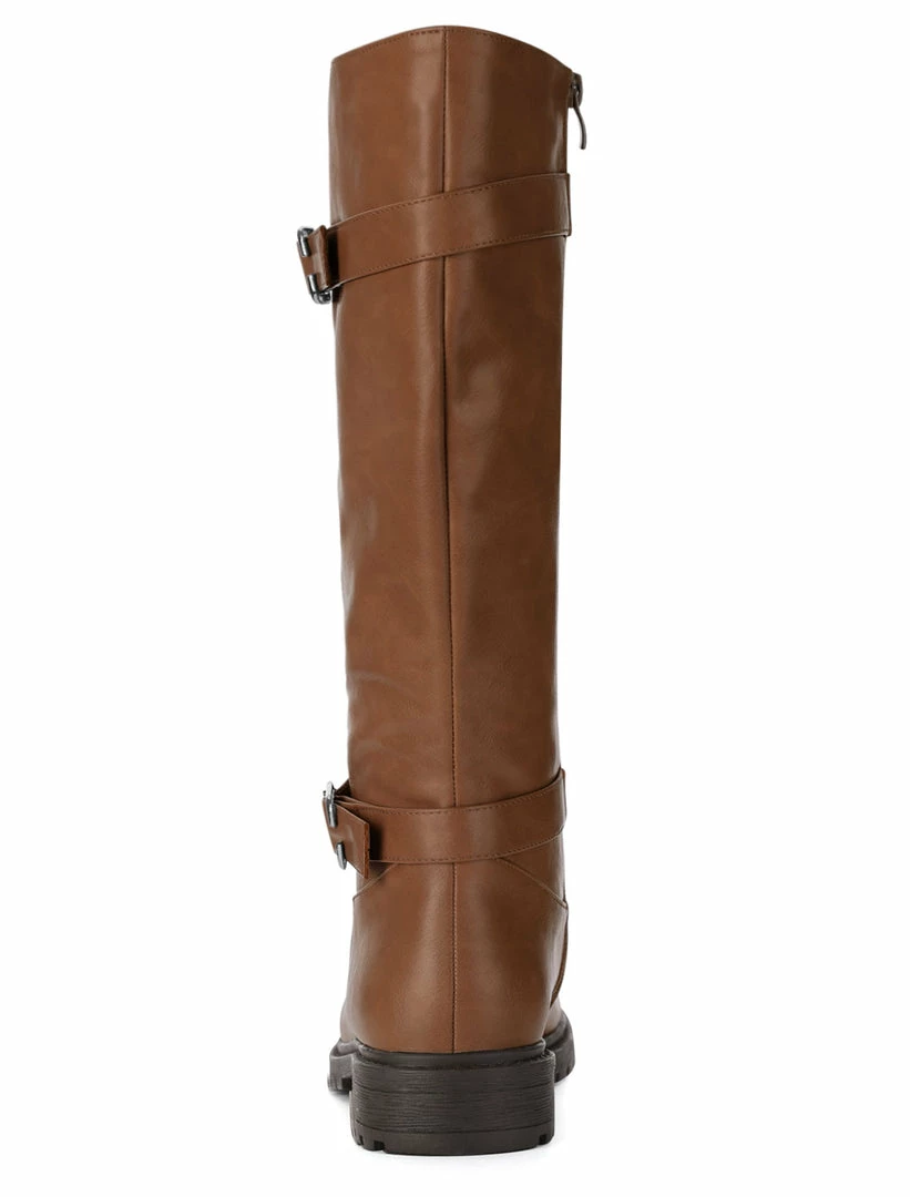 Allegra K Shoes XNM-2 Women Round Toe Buckle Straps Zipper Riding Boots 5 Allegra K Shoes XNM-2 Women Round Toe Buckle Straps Zipper Riding Boots