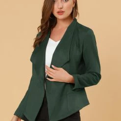 Allegra K Women's Moto Faux Suede Jacket Lightweight Open Front Lapel Draped Outwear Cardigan Clothing 71 Allegra K Women's Moto Faux Suede Jacket Lightweight Open Front Lapel Draped Outwear Cardigan Clothing