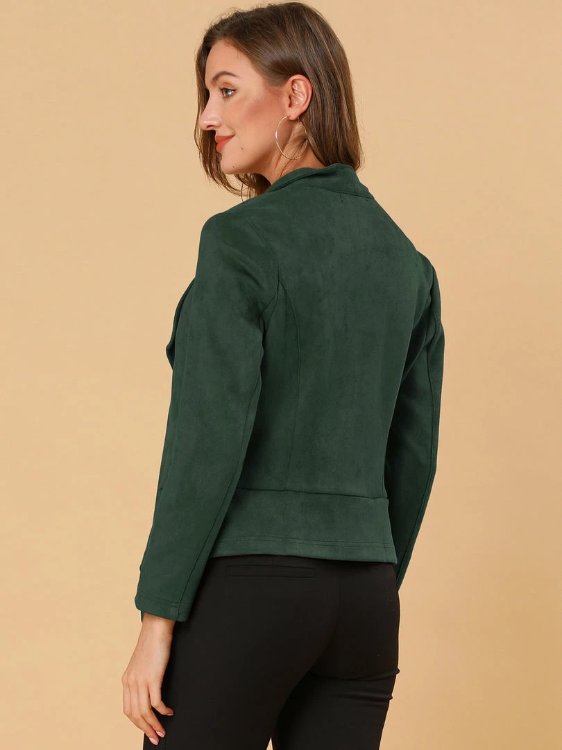 Allegra K Women's Moto Faux Suede Jacket Lightweight Open Front Lapel Draped Outwear Cardigan Clothing 7 Allegra K Women's Moto Faux Suede Jacket Lightweight Open Front Lapel Draped Outwear Cardigan Clothing