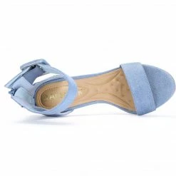 Allegra K Shoes BC0593 Women Block Heel Zipper Buckle Ankle Strap Sandals