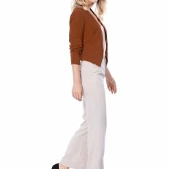 Allegra K Women Collarless Cropped Blazer
