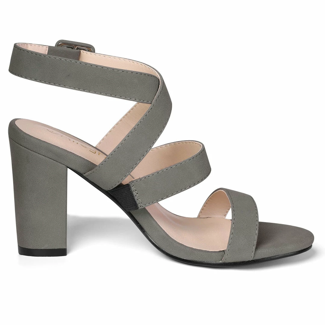 Allegra K YFL284-23 Women Crisscross Open Toe Block Heel Strappy Sandals Shoes 9 Allegra K YFL284-23 Women Crisscross Open Toe Block Heel Strappy Sandals Shoes