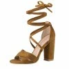 Allegra K Shoes TR4033-7 Women Crisscross Front Block Heeled Lace Up Sandals 1 Allegra K Shoes TR4033-7 Women Crisscross Front Block Heeled Lace Up Sandals