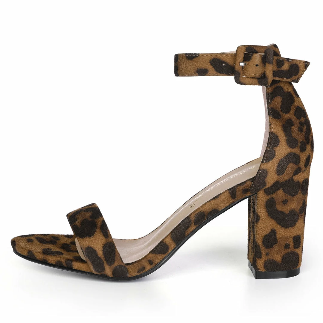 Allegra K Women Open Toe Block Heel Printed Ankle Strap Sandals Shoes 8 Allegra K Women Open Toe Block Heel Printed Ankle Strap Sandals Shoes