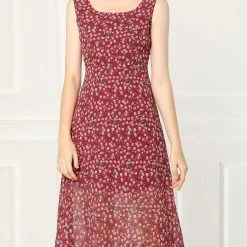 Allegra K Women's Sleeveless Casual Retro Summer Square Neck Print Chiffon Floral Dress 45 Allegra K Women's Sleeveless Casual Retro Summer Square Neck Print Chiffon Floral Dress