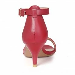 Allegra K TR98227C-1 Women Open Toe Kitten Heeled Ankle Strap Sandals Shoes