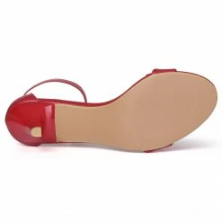 Allegra K TR98227C-1 Women Open Toe Kitten Heeled Ankle Strap Sandals Shoes