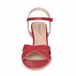 Allegra K Shoes Women's Cross Straps Kitten Heel Ankle Strap Sandals