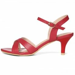 Allegra K Shoes Women's Cross Straps Kitten Heel Ankle Strap Sandals