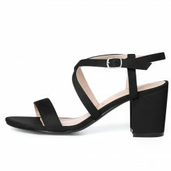 Allegra K Shoes YFL01162-6 Women Open Toe Crisscross Straps Block Heeled Sandals