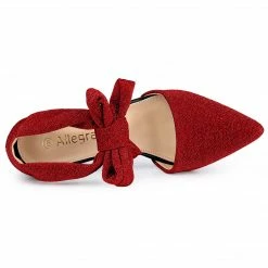 Allegra K Women's Block Heels Lace Up Sandals Glitter Pumps