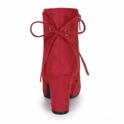 Allegra K Shoes Women's Round Toe Block Heel Back Zipper Ankle Boots