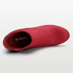 Allegra K Women's Round Toe Side Zip Chunky Heel Ankle Boots