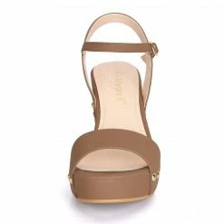 Allegra K Shoes Women's Single Strap Wedge Platform Heel Sandals