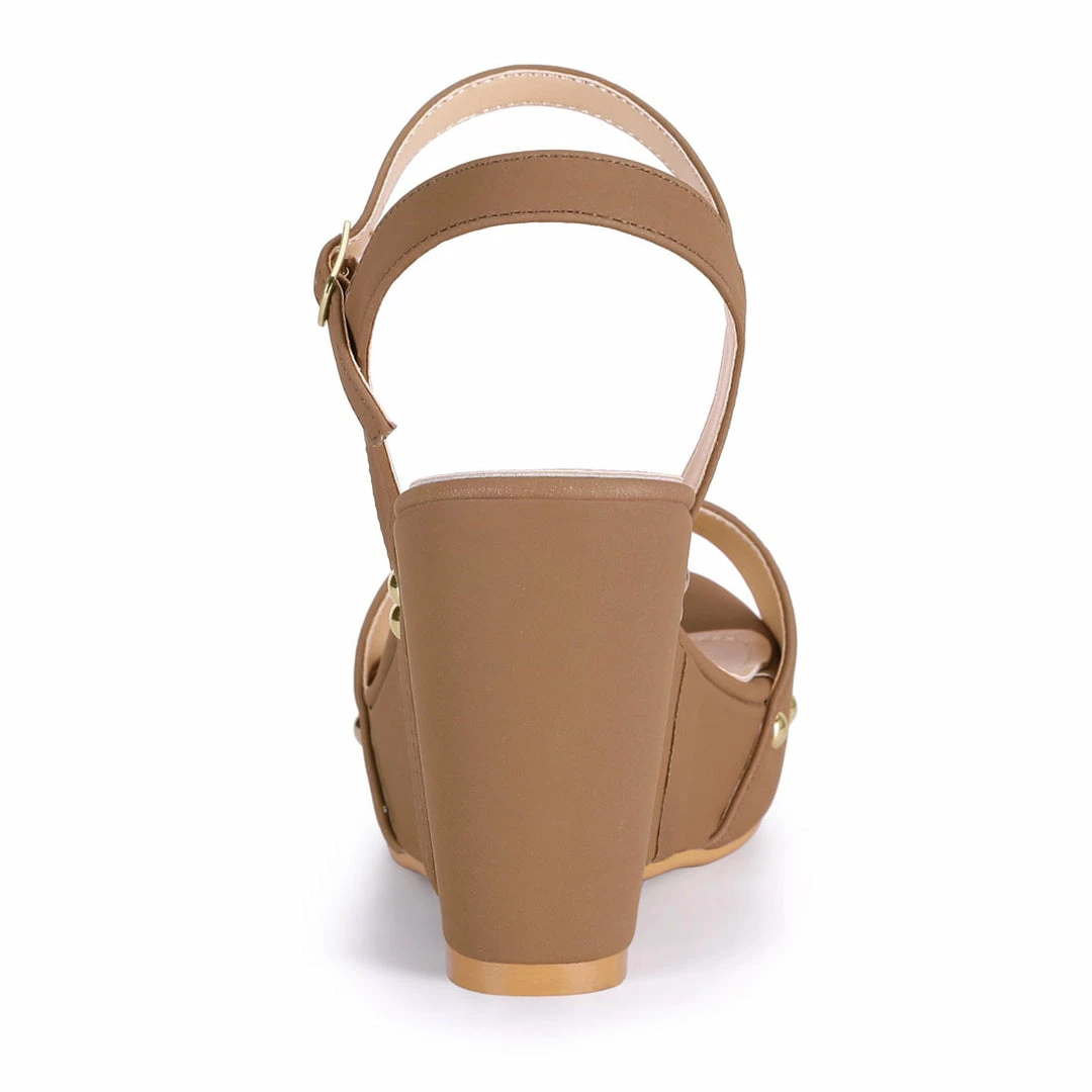 Allegra K Shoes Women's Single Strap Wedge Platform Heel Sandals 5 Allegra K Shoes Women's Single Strap Wedge Platform Heel Sandals