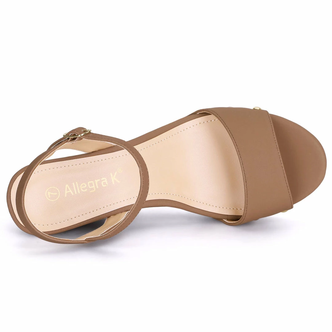 Allegra K Shoes Women's Single Strap Wedge Platform Heel Sandals 6 Allegra K Shoes Women's Single Strap Wedge Platform Heel Sandals