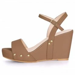 Allegra K Shoes Women's Single Strap Wedge Platform Heel Sandals 28 Allegra K Shoes Women's Single Strap Wedge Platform Heel Sandals