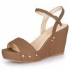 Allegra K Shoes Women's Single Strap Wedge Platform Heel Sandals 2 Allegra K Shoes Women's Single Strap Wedge Platform Heel Sandals